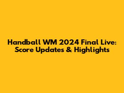 Handball WM 2024 Final Live: Score Updates & Highlights