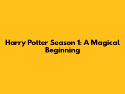 Harry Potter Season 1: A Magical Beginning