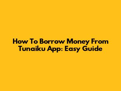 How To Borrow Money From Tunaiku App: Easy Guide