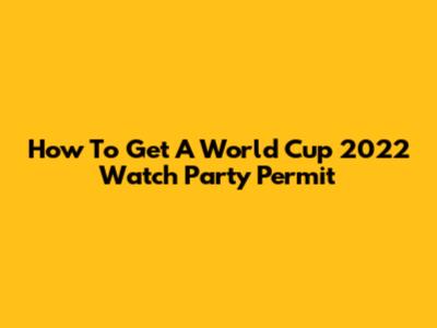 How To Get A World Cup 2022 Watch Party Permit