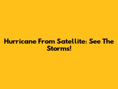 Hurricane From Satellite: See The Storms!