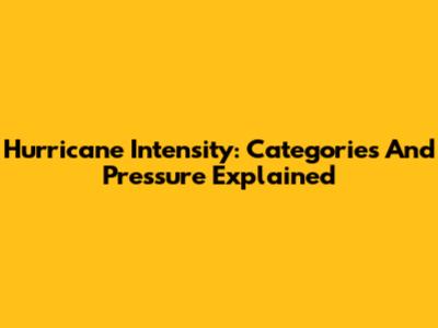 Hurricane Intensity: Categories And Pressure Explained