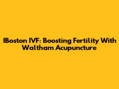 IBoston IVF: Boosting Fertility With Waltham Acupuncture