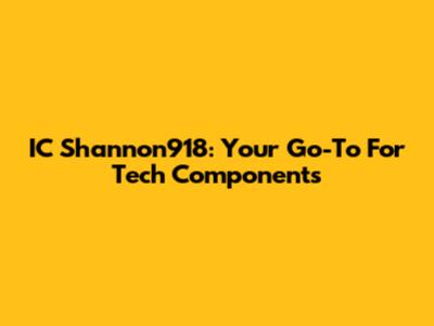 IC Shannon918: Your Go-To For Tech Components