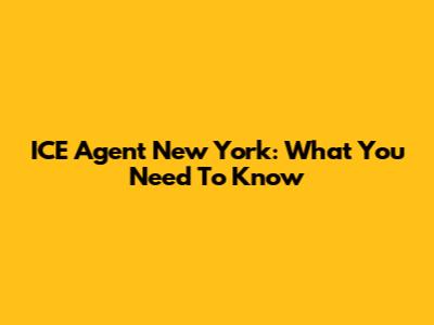 ICE Agent New York: What You Need To Know