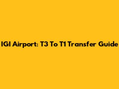 IGI Airport: T3 To T1 Transfer Guide