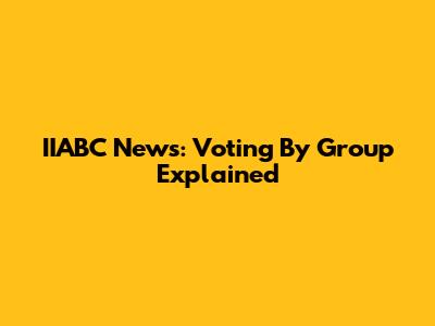 IIABC News: Voting By Group Explained
