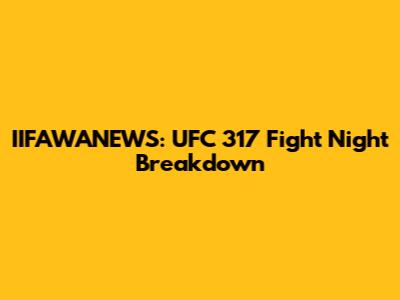 IIFAWANEWS: UFC 317 Fight Night Breakdown