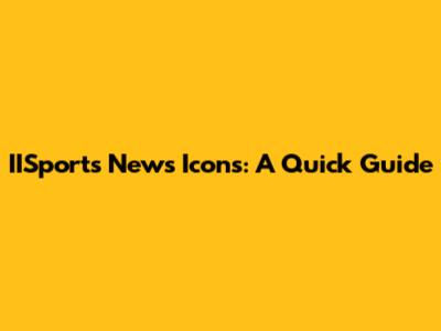 IISports News Icons: A Quick Guide