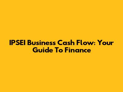 IPSEI Business Cash Flow: Your Guide To Finance
