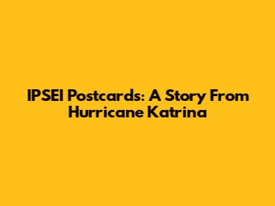IPSEI Postcards: A Story From Hurricane Katrina