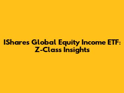 IShares Global Equity Income ETF: Z-Class Insights