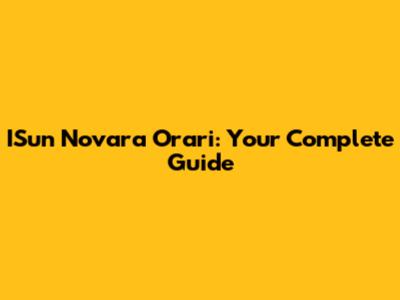 ISun Novara Orari: Your Complete Guide