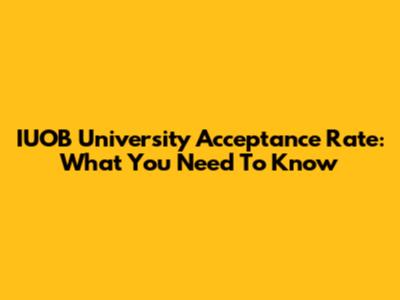 IUOB University Acceptance Rate: What You Need To Know