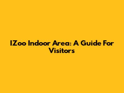 IZoo Indoor Area: A Guide For Visitors