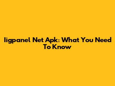 Iigpanel Net Apk: What You Need To Know