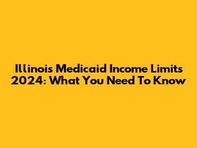 Illinois Medicaid Income Limits 2024: What You Need To Know