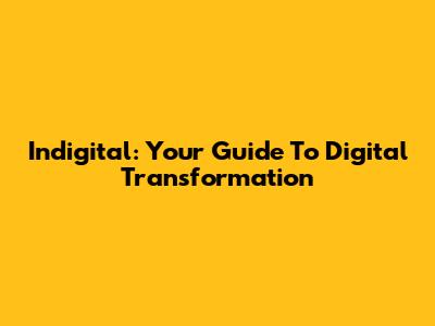 Indigital: Your Guide To Digital Transformation