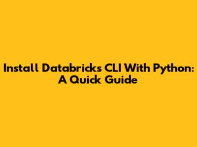 Install Databricks CLI With Python: A Quick Guide