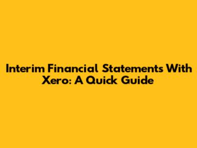 Interim Financial Statements With Xero: A Quick Guide