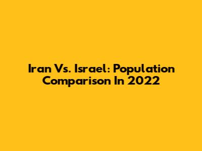 Iran Vs. Israel: Population Comparison In 2022