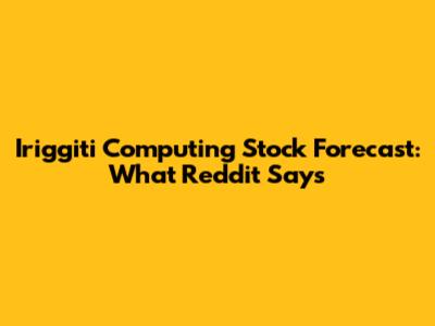 Iriggiti Computing Stock Forecast: What Reddit Says