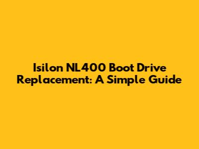 Isilon NL400 Boot Drive Replacement: A Simple Guide