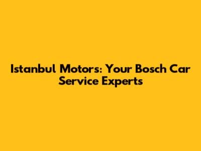 Istanbul Motors: Your Bosch Car Service Experts