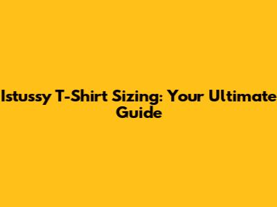Istussy T-Shirt Sizing: Your Ultimate Guide