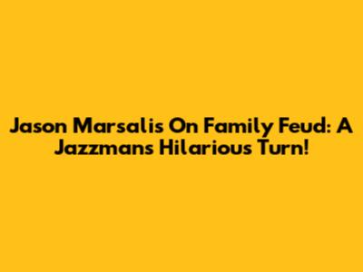 Jason Marsalis On Family Feud: A Jazzman's Hilarious Turn!