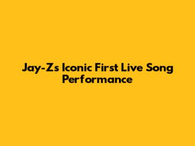 Jay-Z's Iconic First Live Song Performance