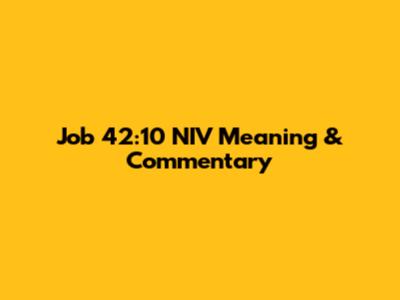 Job 42:10 NIV Meaning & Commentary