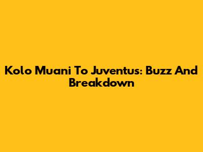 Kolo Muani To Juventus: Buzz And Breakdown