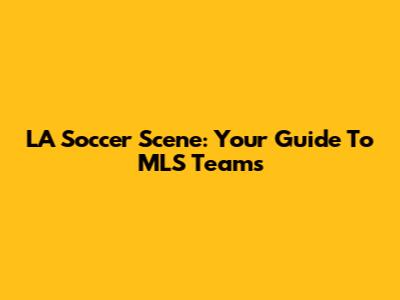 LA Soccer Scene: Your Guide To MLS Teams