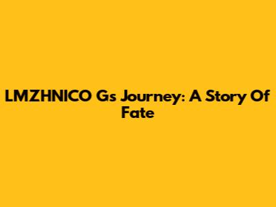 LMZHNICO G's Journey: A Story Of Fate