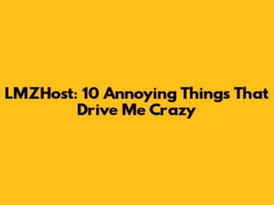 LMZHost: 10 Annoying Things That Drive Me Crazy