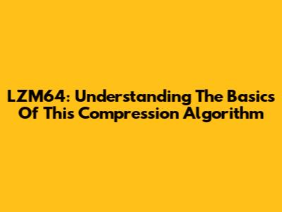 LZM64: Understanding The Basics Of This Compression Algorithm