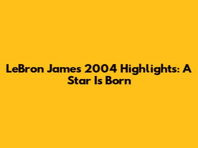 LeBron James' 2004 Highlights: A Star Is Born