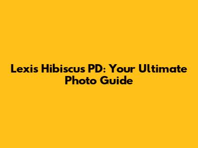 Lexis Hibiscus PD: Your Ultimate Photo Guide