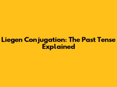 Liegen Conjugation: The Past Tense Explained