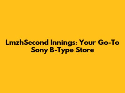 LmzhSecond Innings: Your Go-To Sony B-Type Store