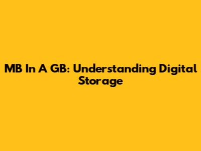 MB In A GB: Understanding Digital Storage