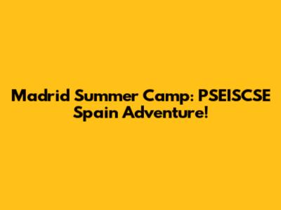 Madrid Summer Camp: PSEISCSE Spain Adventure!