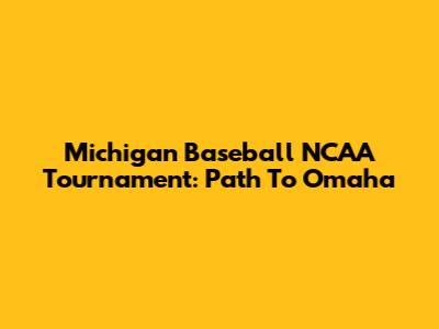 Michigan Baseball NCAA Tournament: Path To Omaha