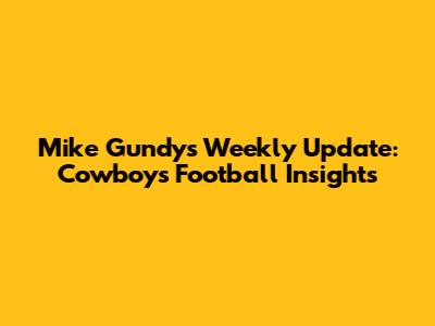 Mike Gundy's Weekly Update: Cowboys Football Insights
