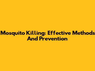 Mosquito Killing: Effective Methods And Prevention