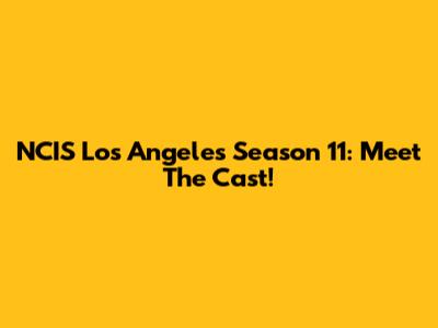 NCIS Los Angeles Season 11: Meet The Cast!
