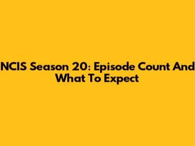 NCIS Season 20: Episode Count And What To Expect