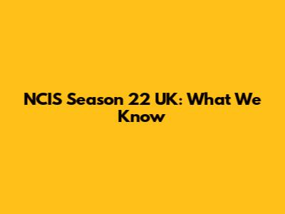NCIS Season 22 UK: What We Know