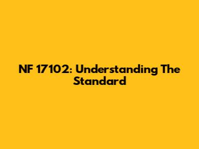 NF 17102: Understanding The Standard